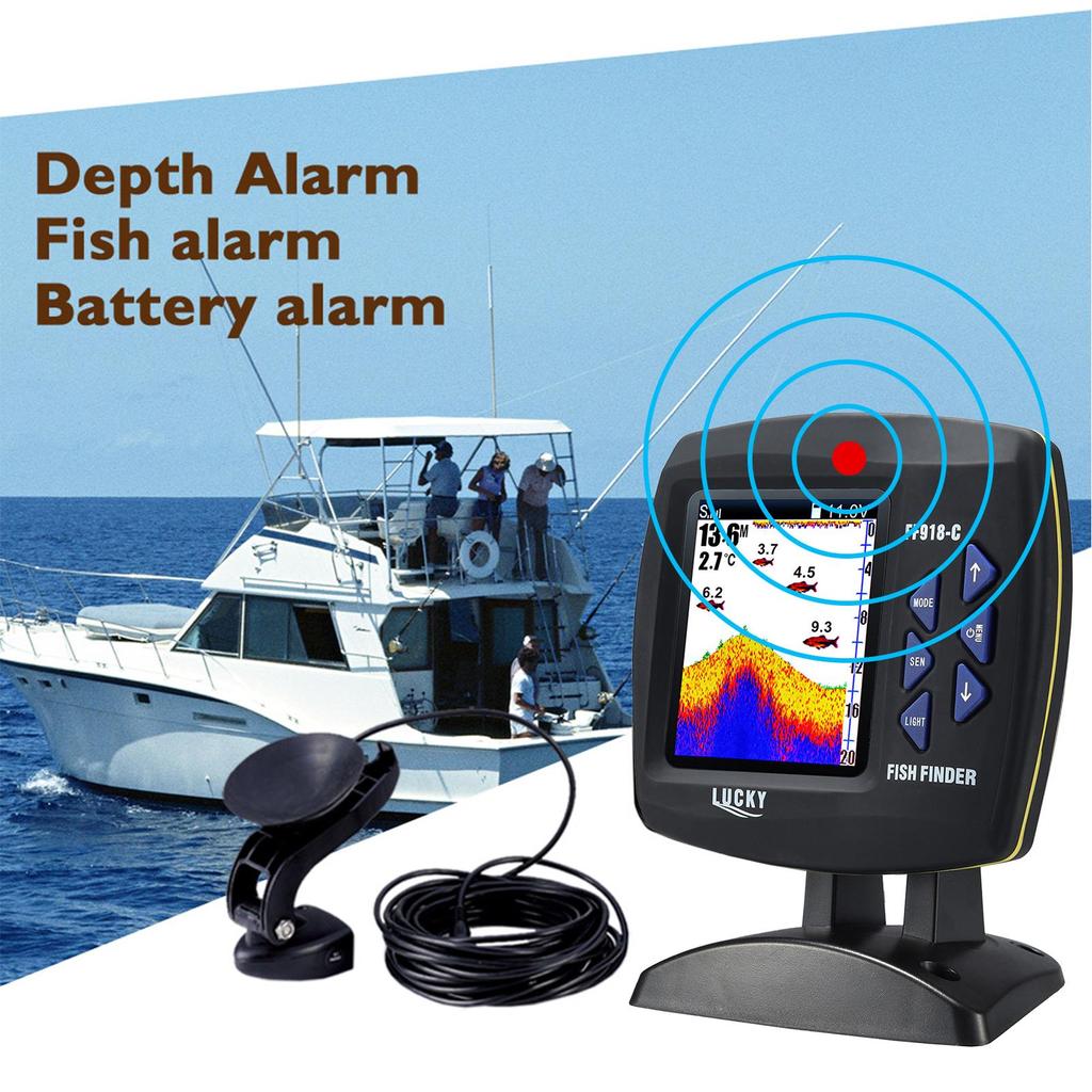 Fish Finder Wired Transducer Sensor Fishfinder 45 Degrees Underwater Fishing Camera Portable Fish Finder Waterproof