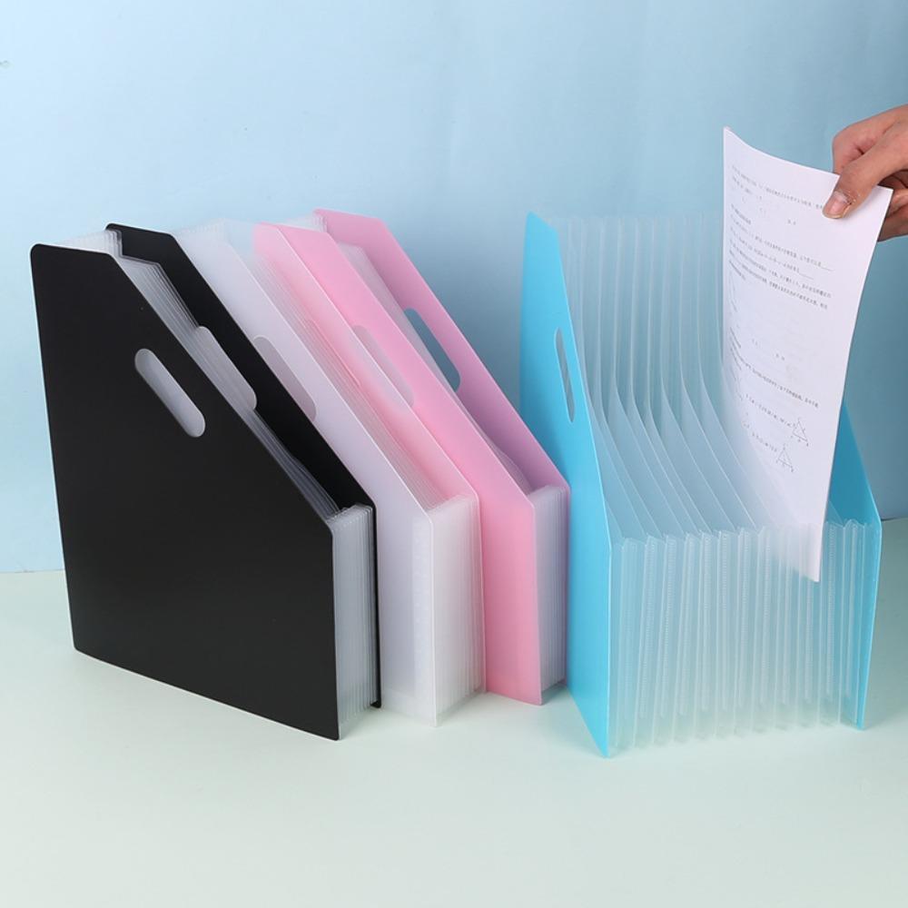 Folder A4 Expanding Organ Bag Diagonal Mouth Rainbow Color Document Holder Briefcases