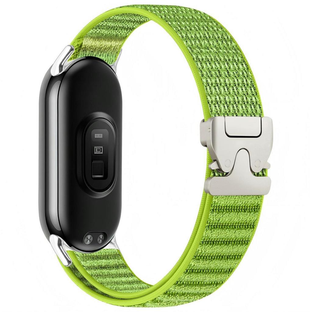 Nylon Watch Band for Xiaomi Smart Band 10 / 9 / 8 Parachute Buckle Woven Wrist Strap with Stainless Steel Connector