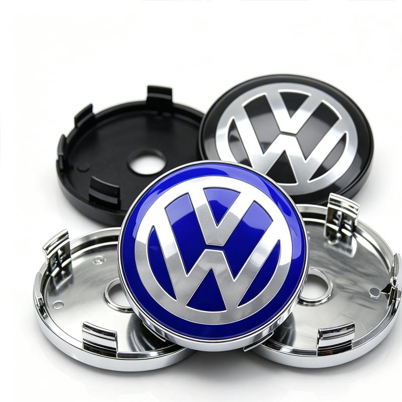 VW 4Pcs 60mm Car Wheel Center Hub Tyre Caps 56mm Rim Cover Sticker Badge Emblem For VW Passat CC Lamando Touran Touareg Tiguan Golf