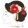 Hair Ornament Set Furisode Ceremony Red Flower Crepe 3-piece Coming-of-age Kk-056