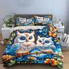 Colorful Owls and Butterflies Bedding Duvet Cover Set  (1*Duvet Cover 2*Pillowcases, without duvet insert)