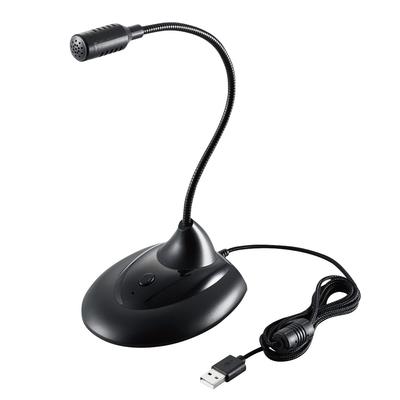 ELECOM PC микрофонная стойка микрофон USB гибкий держатель с кнопкой отключения звука светодиод черный HS-MC07UBK