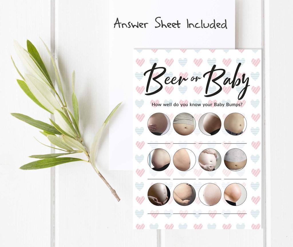 Inkdotpot Игра Пиво Или Ребенок Карточки для Игры на Вечеринке в честь Будущего Ребенка Принадлежности для Вечеринки Карточки для Активности Игры для Вечеринки в честь Будущего Ребенка Нейтральные по Полу Это Мальчик Или