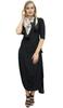Women's Designer Black Cowl Drape Maxi Dress With Printed Tassel