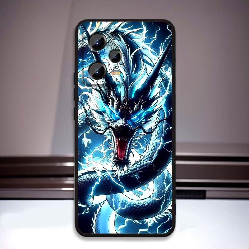 Чехол для телефона с дизайном дракона в стиле аниме для Xiaomi Redmi Note 15 14 13 12 12S 11E 11 11S Pro Plus 4G 5G, черный, мягкий ТПУ