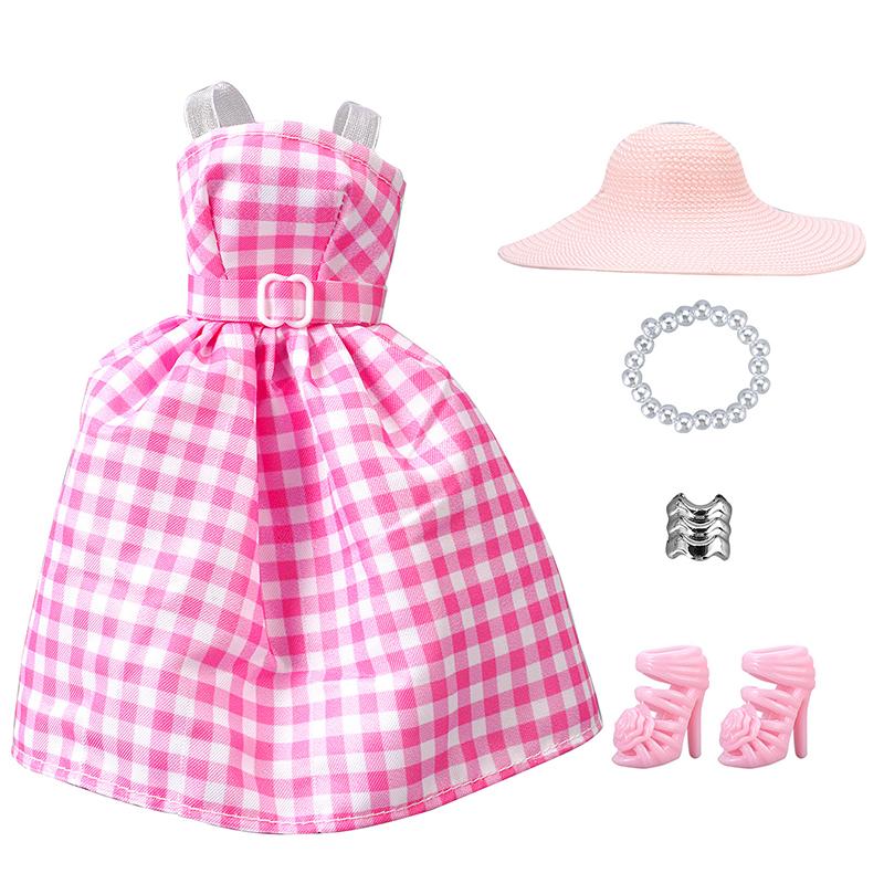 30 см 11-дюймовая кукольная одежда клетчатое платье топ с пайетками брюки полосатая одежда аксессуары игрушки для девочек подарок