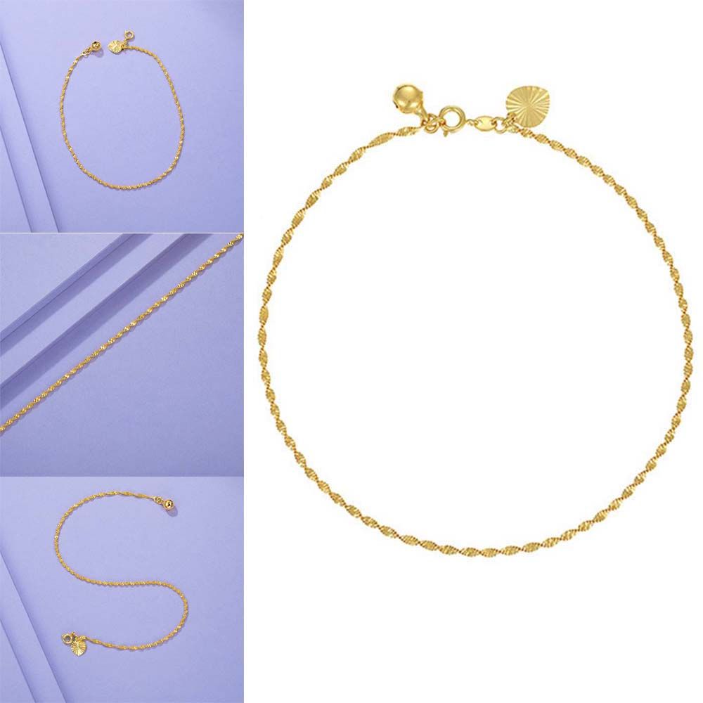 Love Heart Drop Chain Bell Pendant Thin Chain Water Wave Necklace Anklet Bracelet Thick Chain