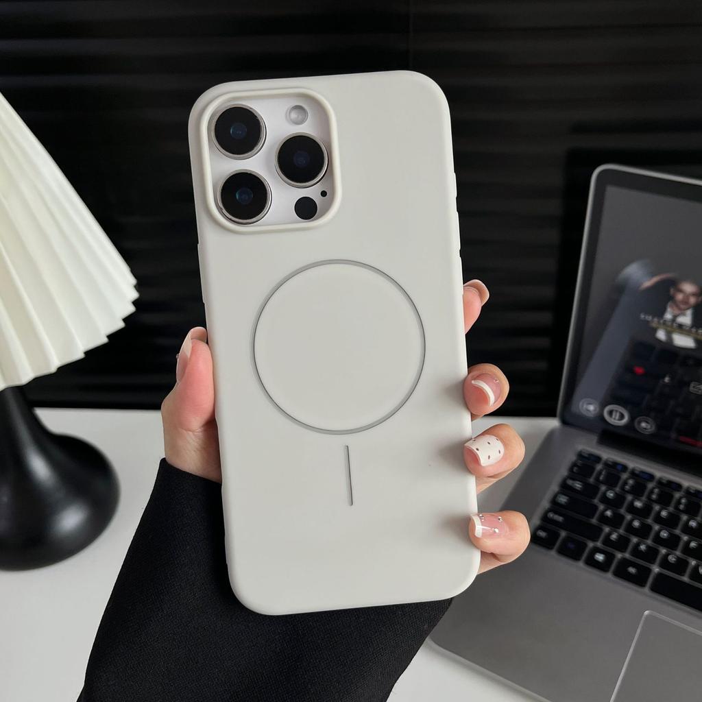 Matte TPU Magnetic Suction for IPhone17promax Mobile Phone Case Solid Color 16 with Flannel for Apple 15 Official Case