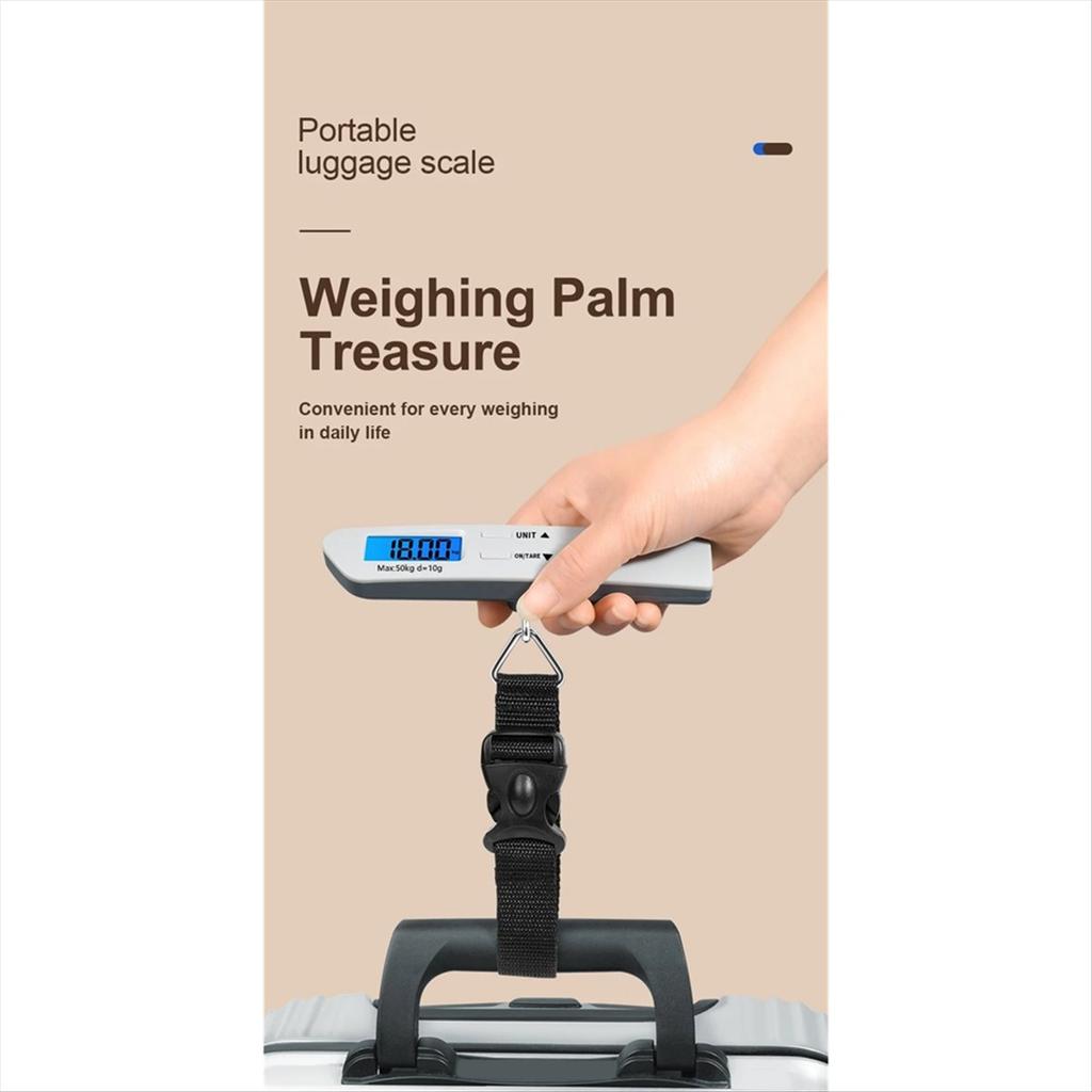 BHBL 50kg Portable Luggage Scale High Precision Blue Backlight Travel Digital Hanging Scales LCD Display Electronic Fishing