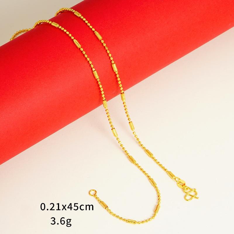 Ювелирные изделия из золотого песка для женщин, долговечная стойкость цвета, высококачественные аксессуары для ключичной цепи Niche, имитация золотой цепи