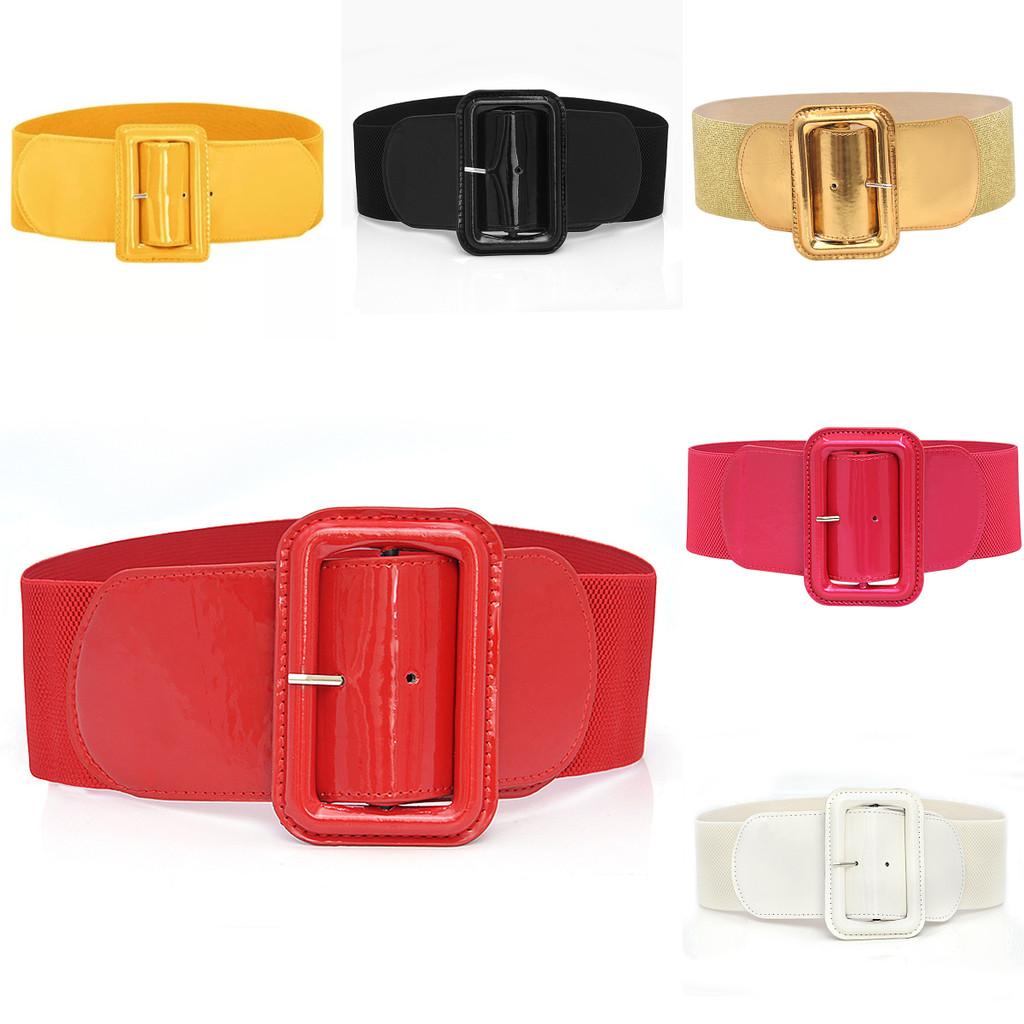 Stylish Red Elastic Waist Belt For Puffer Jackets And Coats With Chic Wide Design