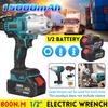 High Torque 800N.m Cordless Brushless Electric Impact Wrench 388VF1/2 Inch Power Tools with 2pcs 3.0AH Rechargeable Battery