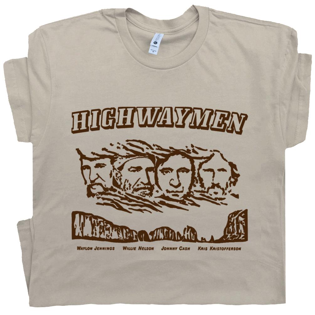 Футболка The Highwaymen Банда Музыки в Стиле Outlaw Винтажная Мужская Женская Футболка