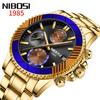 Классические мужские часы NIBOSI, светящиеся в темноте, водонепроницаемые, многофункциональные, спортивные кварцевые часы с хронографом