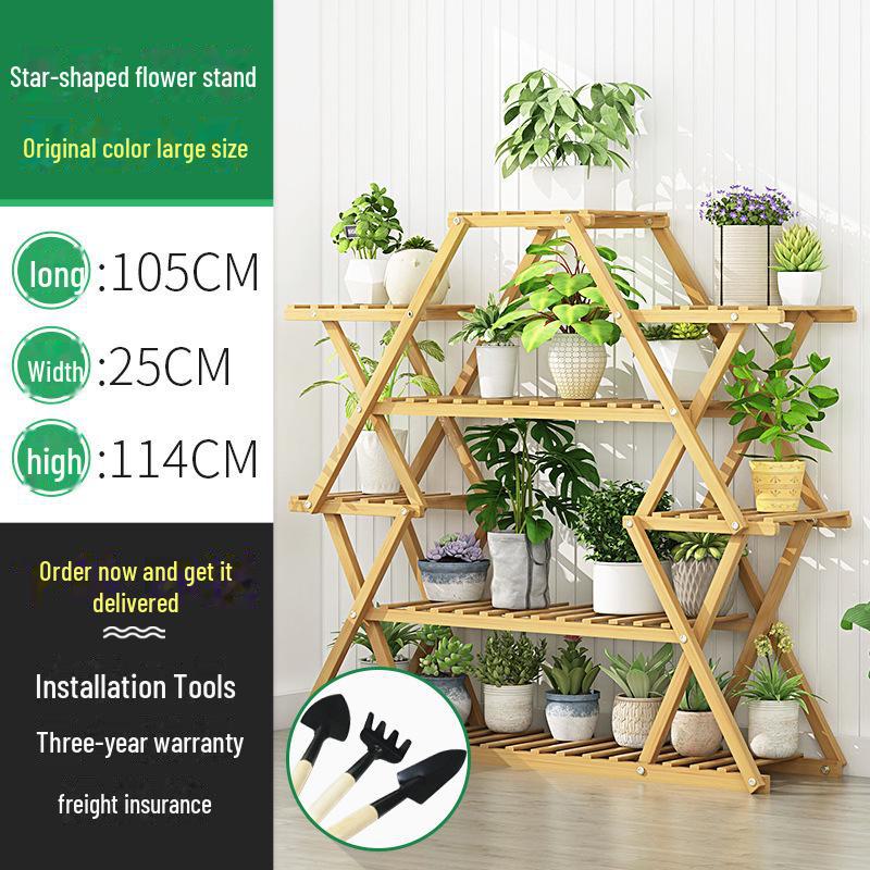 Многослойная подставка для цветов из цельного дерева для суккулентов и зелени на балконе для использования в помещении и на открытом воздухе