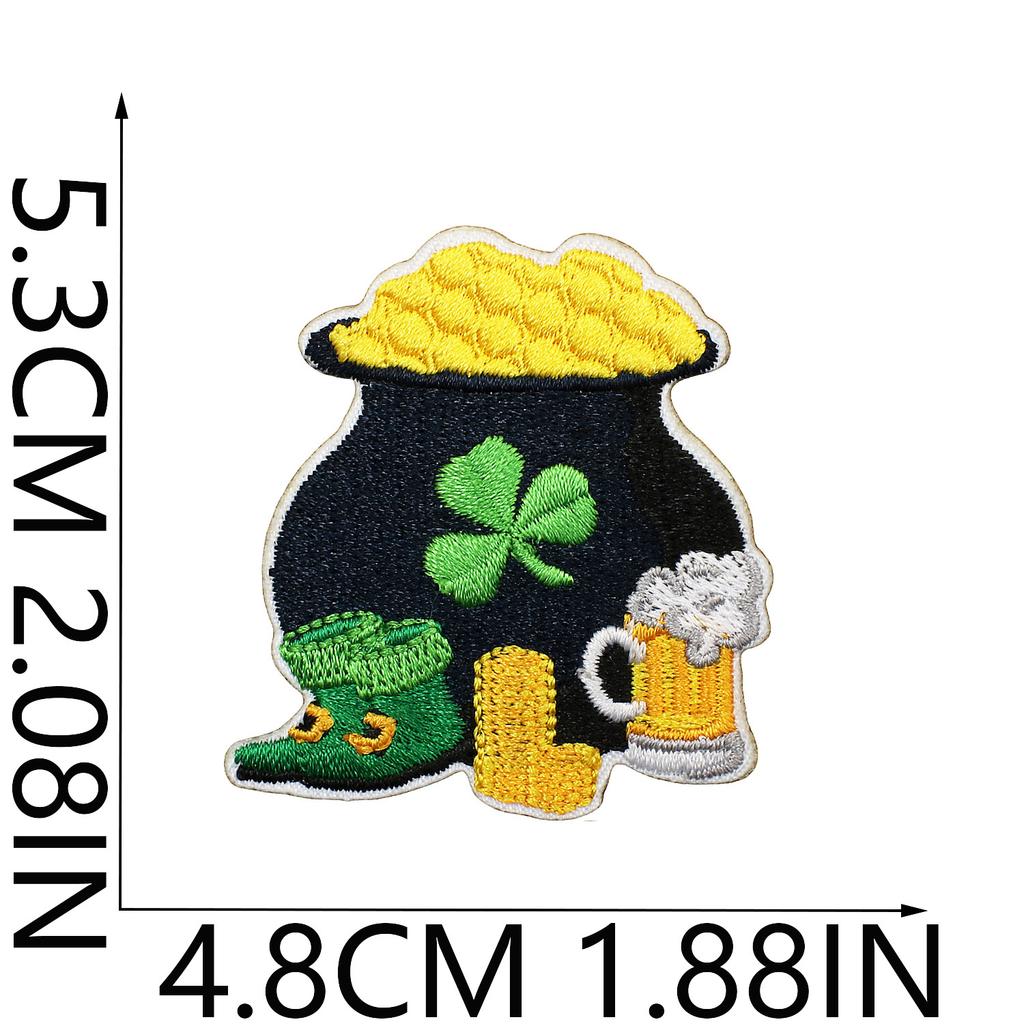 Clover Series Embroidery Cloth Sticker Holiday Clothes Decoration St. Patrick'S Day Patch Sticker Car Rainbow Chapter Boy