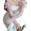 Long Sheer Gloves with Embroidery Flower Bridal Gloves for Special Occasion Wedding Bride Gloves Party Accessories