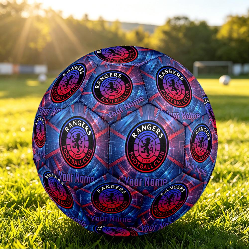 Personalized Size 5 Football Rangers FC Pattern Outdoor Game Sports Ball Gift