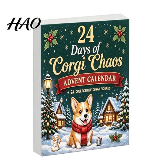 Christmas Party Favors 2026 Corgi Advent Calendar, 24 Days Acrylic Dog Ornaments Countdown 2D Day Holiday Pendants for Xmas Tree, Home Decor,