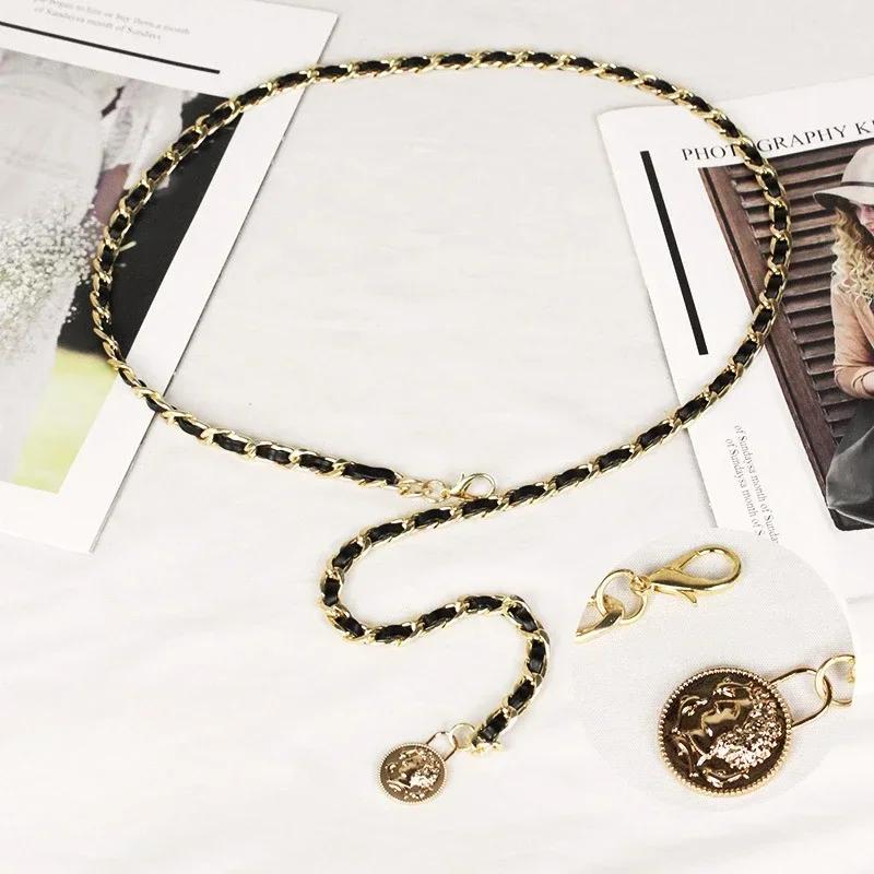 Ladies' Thin Waistband Dress Skirt Chain Belt Luxury Dinner Party Metal Woman Chain Gold Silver Waist Chain Jeans Design New