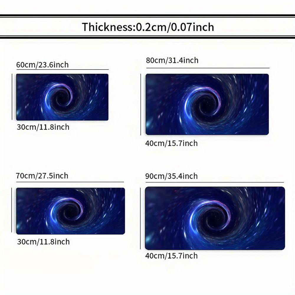 Galaxy Vortex Art Mouse Pad Large Computer Office Game Table Mat XXL Rubber Antislip Stitched Edge Keyboard Mats Long Desk Pads