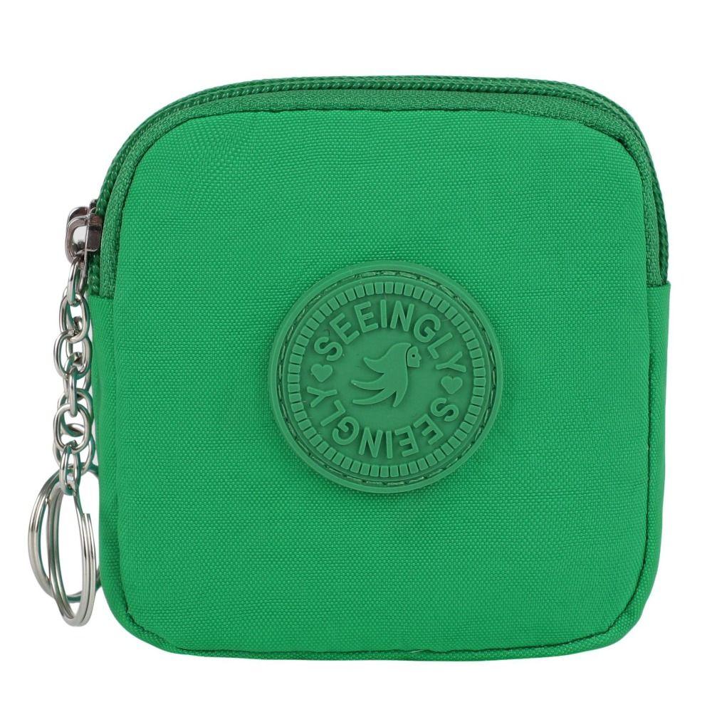 Portable Waterproof Coin Purse with Key Ring Wear-resistant Credit Card Holoder Solid Color Handbags