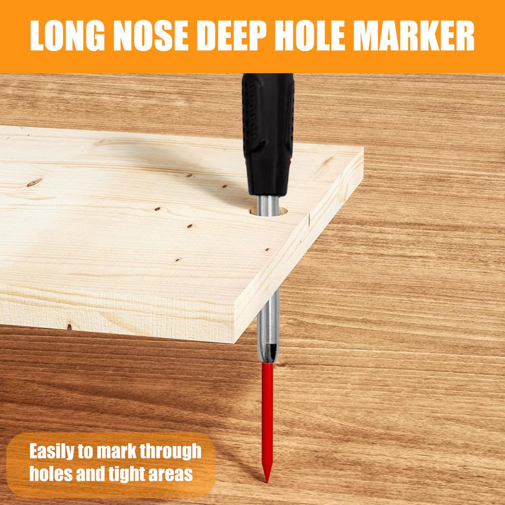 Механический длинный карандаш для деревообработки с точилкой, скрайбер для деревообработки, стержни для глубоких отверстий для архитекторов