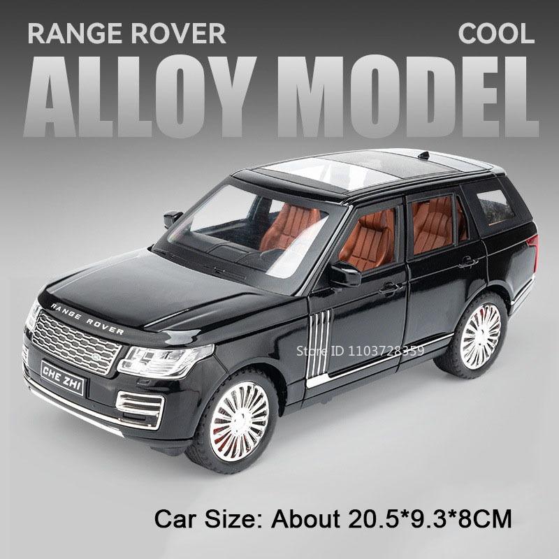 1:24 Model Toy Defender Range Rover Off-road Cars Alloy Diecast Shock Absorption Sound Light Doors Opened Home Decoration Models