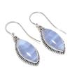 Серьги из натурального голубого кружевного агата из стерлингового серебра 925 пробы 1,50 дюйма n8c86