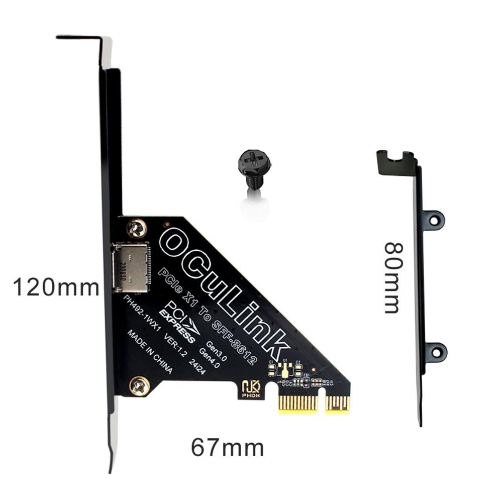 PCIe X16 To SFF 8611&8612 Adapter Card PCIe 4.0 X4 To Oculink Adapter PCle4.0 PCIe X1 SSD To U.2 OCUlink SFF-8612 Adapter Card