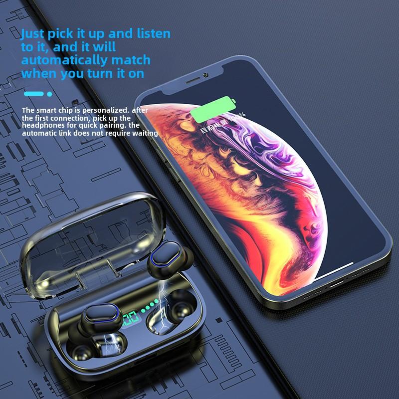 F9 Upgraded Bluetooth Headset Power Digital Display TWS5.0 Dual Ear Sports Wireless Headset