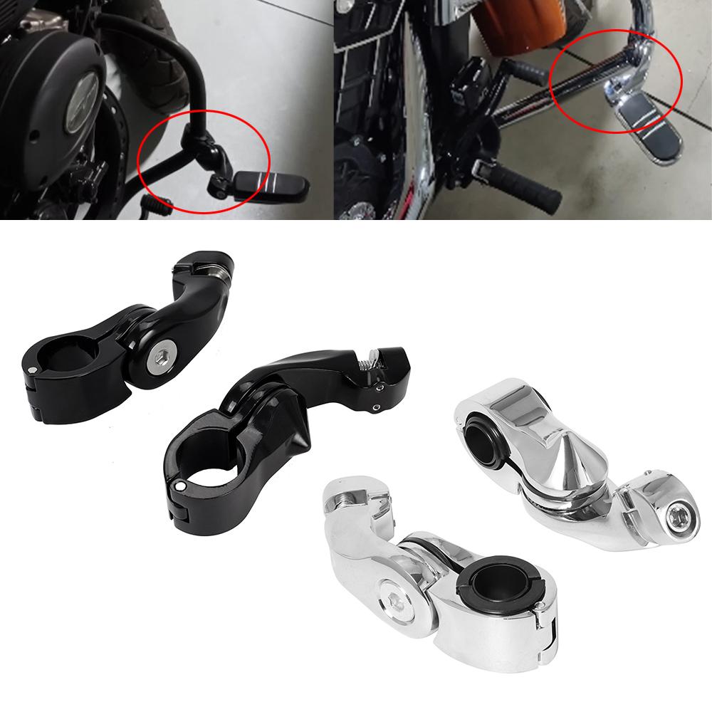 Motorcycle 32mm 1.25" Footpeg Clamp Short/Long Highway Engine Guards Foot Pegs Mount For Harley Sportster Dyna Touring Softail