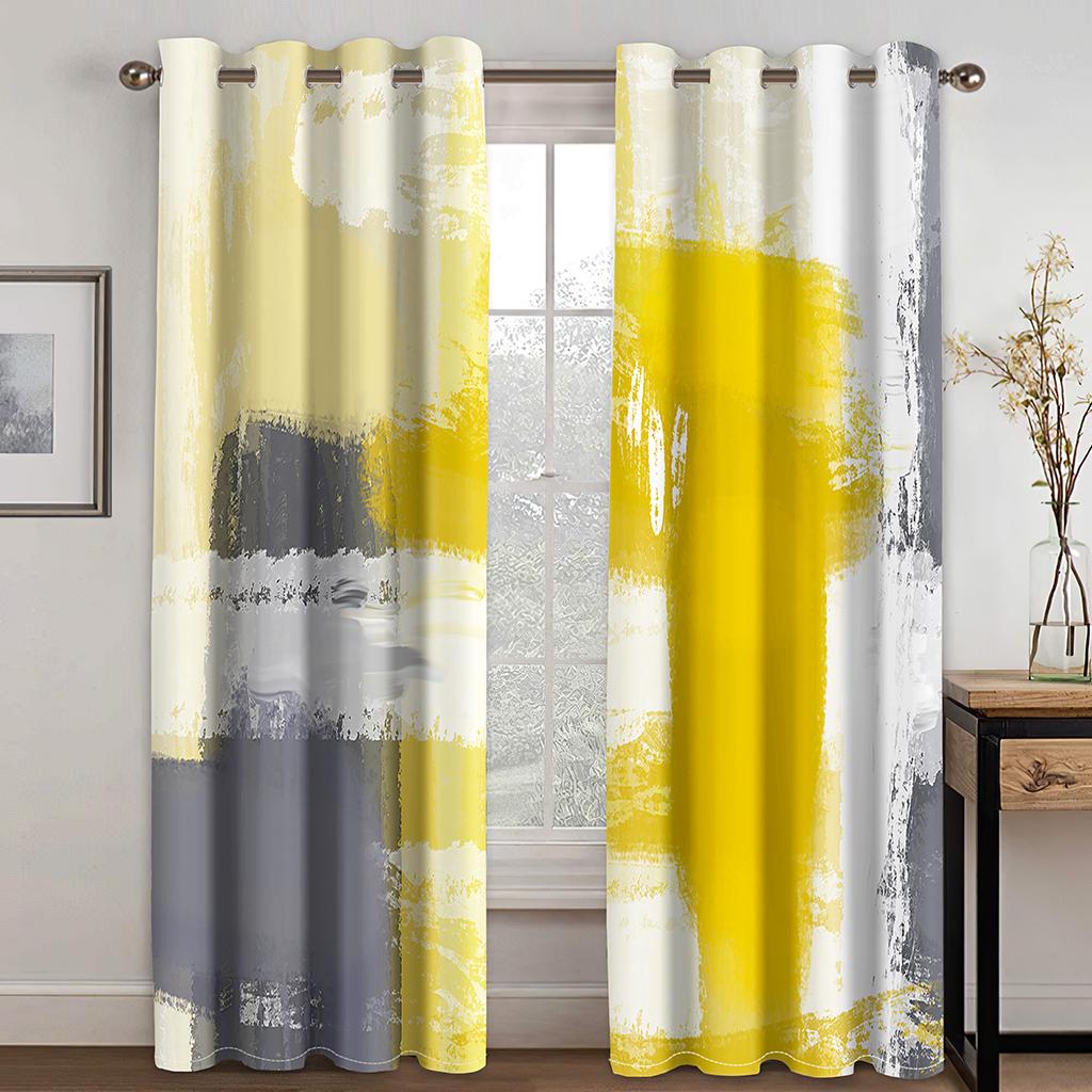 Double Color Printing Modern Style of Abstract Art Curtain Living Room Bedroom Home Decoration Adult Decorative
