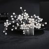Bridal Handmade Headwear, Simple ABS Imitation Pearl-encrusted Hair Comb, Wedding Styling Updo Hair Comb