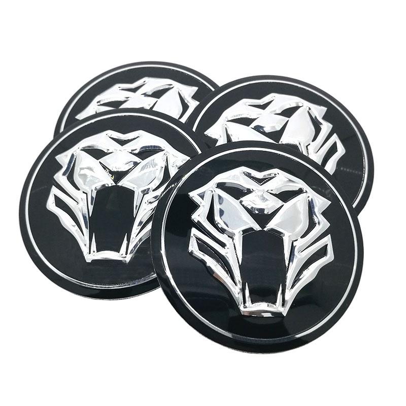 4pcs/set Upgrade Your Ride with 3D Tiger Panther Lion Head Car Wheel Center Hub Cap Emblem Stickers Cover - 2.2 Inch