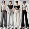 Black Sports Flared Pants Women's Summer New High-waisted Slim Pants Small Casual Sweatpants