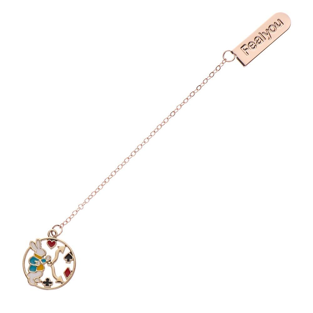 Creative Book Clip Cartoon Character Pagination Mark Bookmarks Peach Heart Pendant Metal
