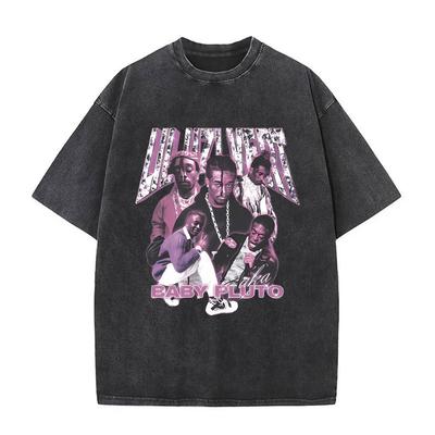 Рэпер Lil Uzi Vert Винтажные стираные футболки Мужская Женская Одежда Хип-хоп Оверсайз Уличная мода Повседневные футболки Топы Унисекс