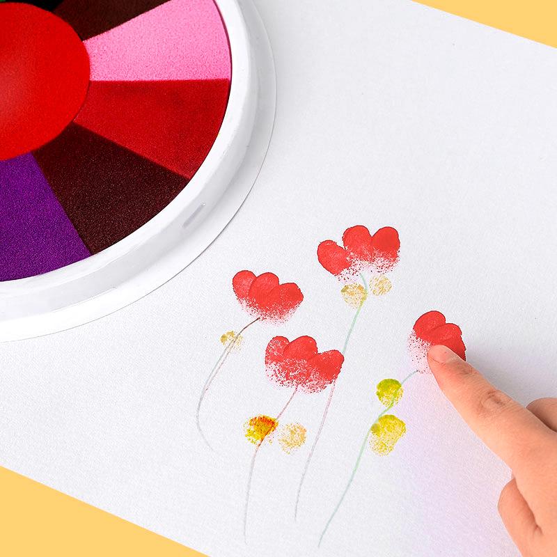 Multi-Color Washable Finger Paint Ink Pad for Children's Crafts and Graffiti Art