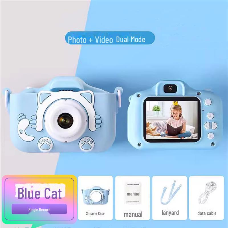 «Детская мультяшная цифровая камера для фото и видеосъемки — идеальный подарок на день рождения для школьников и малышей»