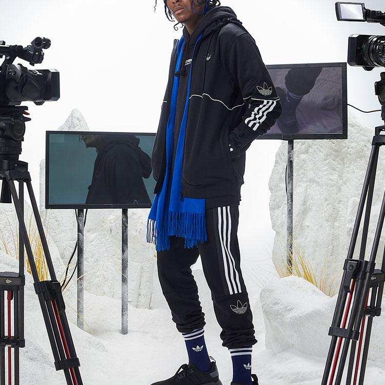 adidas Мужская спортивная куртка с капюшоном и логотипом Originals Trefoil, черная FM3871