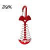Tent Peg with Carabiner Spring-Loaded Fish Bone Peg, Aluminum Deck Stake Windproof Rope Buckle Carabiner, for Outdoor Camping Fixing