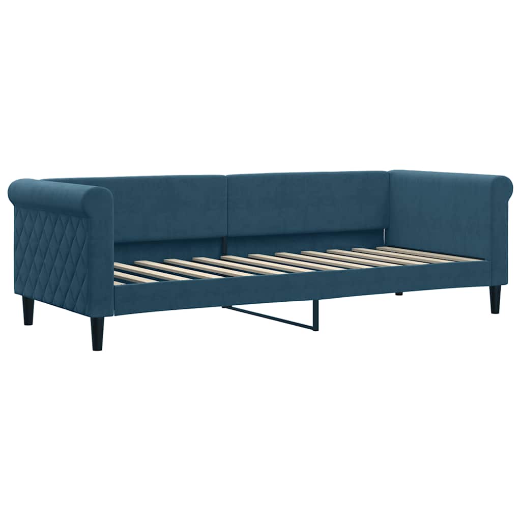 Vidaxl Sofa Z Materacem Do Spania, Niebieska, 80X200 Cm, Aksamit