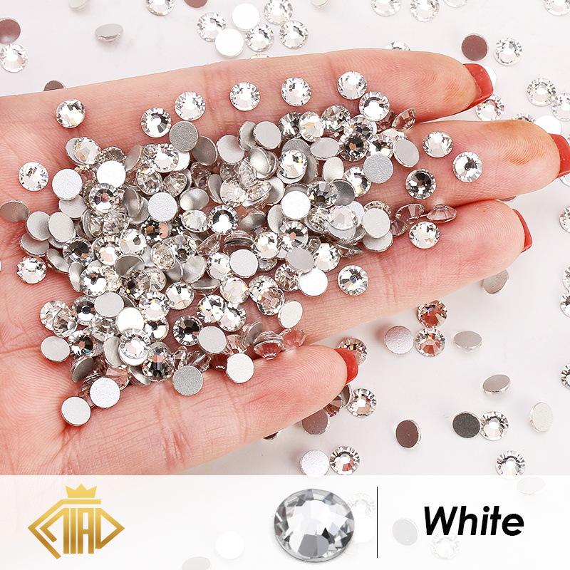 Glass Flat Bottom Drill 1440 Nail Drill Electroplated Rhinestone Diy Accessories Nail Drill Jewelry Accessories Sticker Drill