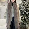 New Faux Fur Women Scarf Long Fluffy Shawl Wrap Solid Color Winter Warm Neck Cover
