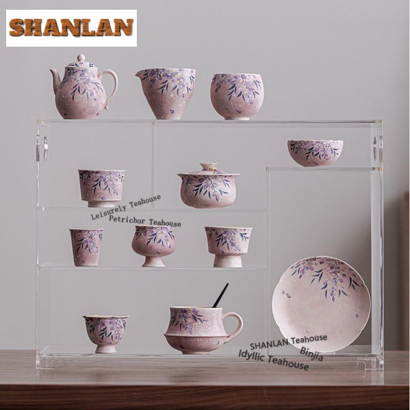 Handmade Wisteria Teacup Boutique Tea Bowl Cute Cup Tea-tasting Fragrance Cup Chazhan Master Cups Tableware Accessories Gifts