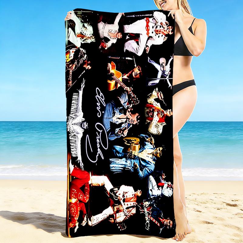 1Pc Rock Roll Legends Beach Towel, Quick Dry, Multi-Use for Beach Pool Gym Yoga Home Travel, Christmas, Halloween, Xmas Gift M92884