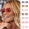 Unisex Fashion Men Women Eyewear Casual Heart Shaped Frameless Sunglasses