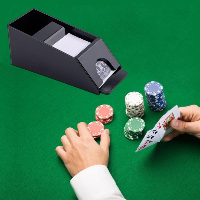 4/6 Deck Plastic Playing Card Dealing Shoe Playing Card Shuffler Table Gaming Pokers Dealer for Dealing Decks